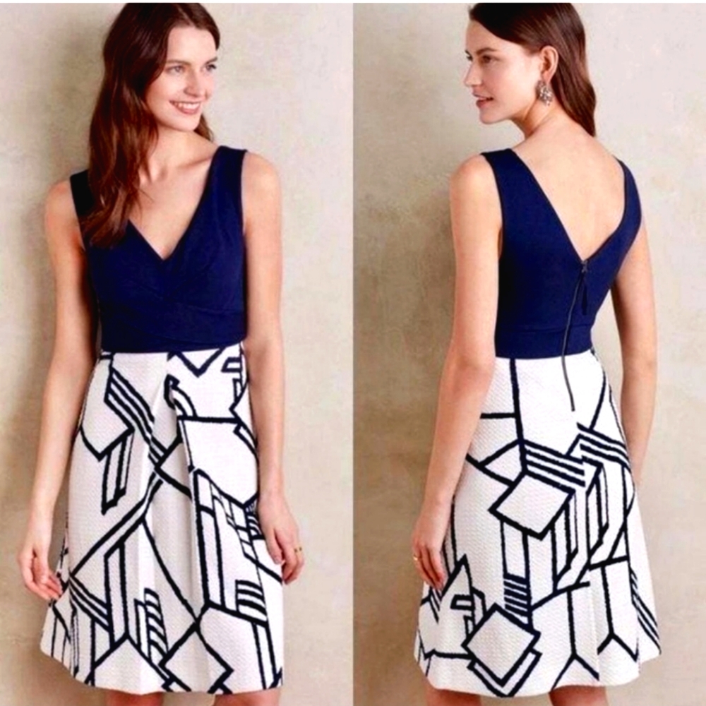 NWOT HD in Paris Summer Geometric A-line Dress